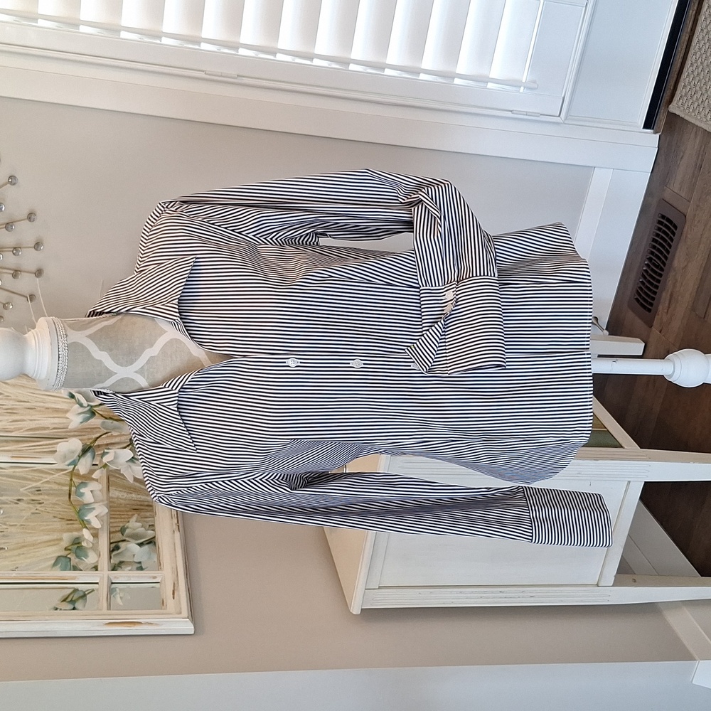 Calvin Klein Striped dark Brown and White Shirt [12]